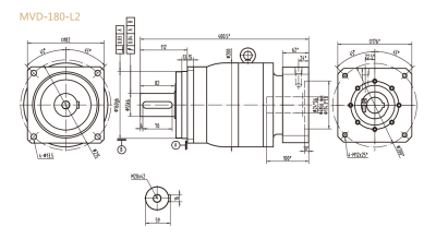 MVD-180-L2系列精密行星減速器型號尺寸與圖紙